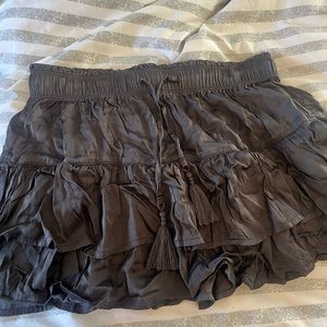 Satin ruffle skirt